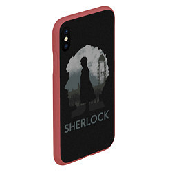Чехол iPhone XS Max матовый Sherlock World, цвет: 3D-красный — фото 2