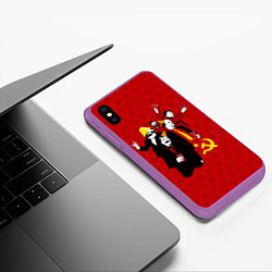 Чехол iPhone XS Max матовый Communist Party, цвет: 3D-фиолетовый — фото 2