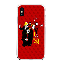 Чехол iPhone XS Max матовый Communist Party, цвет: 3D-белый