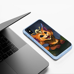 Чехол iPhone XS Max матовый Гнар, цвет: 3D-голубой — фото 2