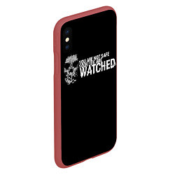 Чехол iPhone XS Max матовый Watch Dogs 2, цвет: 3D-красный — фото 2
