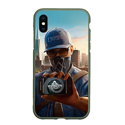 Чехол iPhone XS Max матовый Watch Dogs 2, цвет: 3D-темно-зеленый