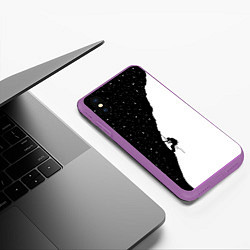 Чехол iPhone XS Max матовый Ночной скалолаз, цвет: 3D-фиолетовый — фото 2