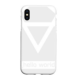 Чехол iPhone XS Max матовый Hello world