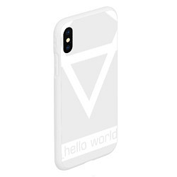 Чехол iPhone XS Max матовый Hello world, цвет: 3D-белый — фото 2