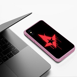 Чехол iPhone XS Max матовый Astralis: Black collection, цвет: 3D-розовый — фото 2