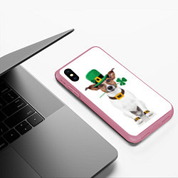 Чехол iPhone XS Max матовый Ирландия, цвет: 3D-малиновый — фото 2