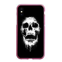 Чехол iPhone XS Max матовый Evil Skull, цвет: 3D-малиновый
