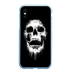 Чехол iPhone XS Max матовый Evil Skull, цвет: 3D-голубой