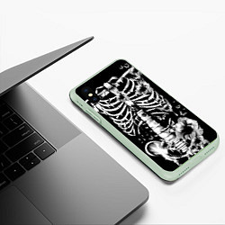 Чехол iPhone XS Max матовый Floral Skeleton, цвет: 3D-салатовый — фото 2
