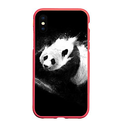 Чехол iPhone XS Max матовый Молочная панда, цвет: 3D-красный