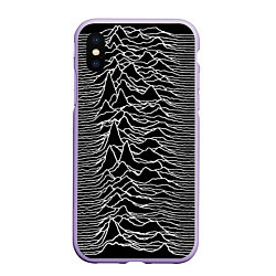 Чехол iPhone XS Max матовый Joy Division: Unknown Pleasures, цвет: 3D-светло-сиреневый