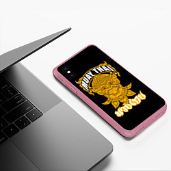 Чехол iPhone XS Max матовый Muay Thai Fighter, цвет: 3D-малиновый — фото 2