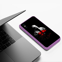 Чехол iPhone XS Max матовый Мертвый боксер, цвет: 3D-фиолетовый — фото 2