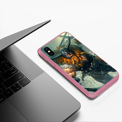 Чехол iPhone XS Max матовый Olaf, цвет: 3D-малиновый — фото 2