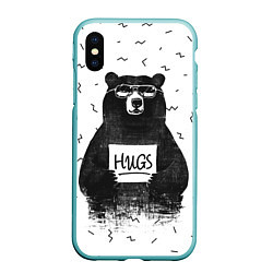 Чехол iPhone XS Max матовый Bear Hugs, цвет: 3D-мятный