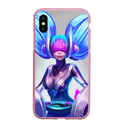 Чехол iPhone XS Max матовый Helmet Sona, цвет: 3D-розовый