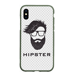 Чехол iPhone XS Max матовый Hipster, цвет: 3D-темно-зеленый