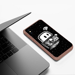 Чехол iPhone XS Max матовый Космонавт привидение, цвет: 3D-коричневый — фото 2