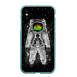 Чехол iPhone XS Max матовый Музыкальный космонавт, цвет: 3D-мятный