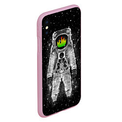 Чехол iPhone XS Max матовый Музыкальный космонавт, цвет: 3D-розовый — фото 2