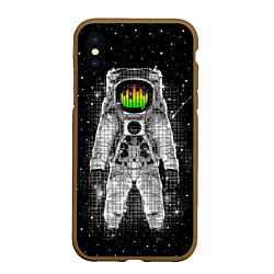 Чехол iPhone XS Max матовый Музыкальный космонавт, цвет: 3D-коричневый