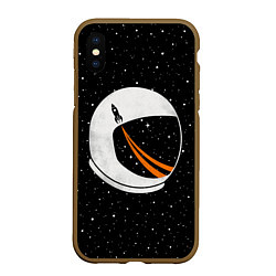 Чехол iPhone XS Max матовый Шлем астронавта, цвет: 3D-коричневый