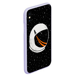 Чехол iPhone XS Max матовый Шлем астронавта, цвет: 3D-светло-сиреневый — фото 2