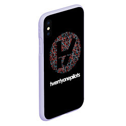 Чехол iPhone XS Max матовый Twenty one pilots, цвет: 3D-светло-сиреневый — фото 2