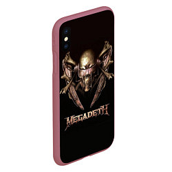 Чехол iPhone XS Max матовый Megadeth, цвет: 3D-малиновый — фото 2