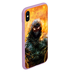 Чехол iPhone XS Max матовый Disturbed: Monster Flame, цвет: 3D-сиреневый — фото 2