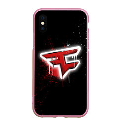 Чехол iPhone XS Max матовый FaZe Clan: Black collection, цвет: 3D-розовый