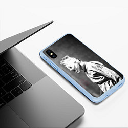 Чехол iPhone XS Max матовый Кори Тейлор, цвет: 3D-голубой — фото 2