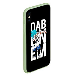 Чехол iPhone XS Max матовый Super God Dab, цвет: 3D-салатовый — фото 2