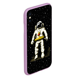 Чехол iPhone XS Max матовый Космонавт с уточкой, цвет: 3D-сиреневый — фото 2