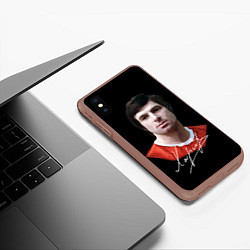 Чехол iPhone XS Max матовый Харламов, цвет: 3D-коричневый — фото 2
