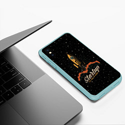 Чехол iPhone XS Max матовый Startup Space, цвет: 3D-мятный — фото 2
