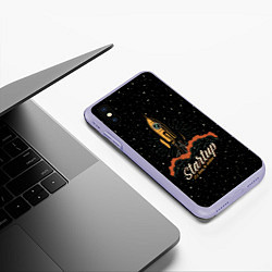Чехол iPhone XS Max матовый Startup Space, цвет: 3D-светло-сиреневый — фото 2