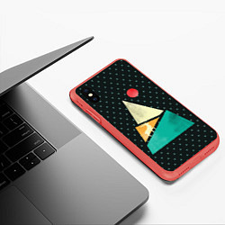 Чехол iPhone XS Max матовый Горный олень, цвет: 3D-красный — фото 2