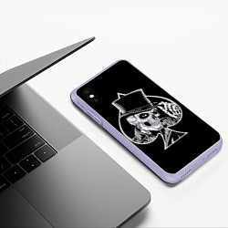 Чехол iPhone XS Max матовый Скелетон, цвет: 3D-светло-сиреневый — фото 2