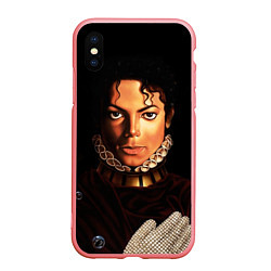 Чехол iPhone XS Max матовый Король Майкл Джексон, цвет: 3D-баблгам