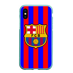 Чехол iPhone XS Max матовый Barca FCB Club, цвет: 3D-мятный