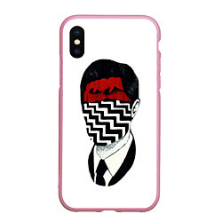 Чехол iPhone XS Max матовый Twin Peaks Face, цвет: 3D-розовый