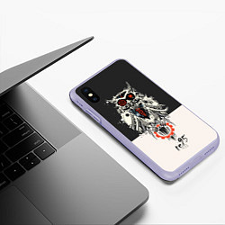 Чехол iPhone XS Max матовый TDD Owl 95, цвет: 3D-светло-сиреневый — фото 2