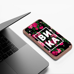 Чехол iPhone XS Max матовый Вика, цвет: 3D-коричневый — фото 2