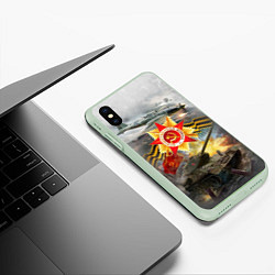 Чехол iPhone XS Max матовый Отечественная война, цвет: 3D-салатовый — фото 2