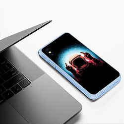 Чехол iPhone XS Max матовый Spaceman, цвет: 3D-голубой — фото 2