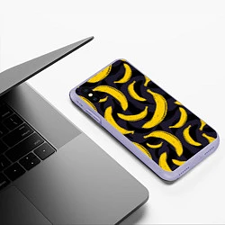 Чехол iPhone XS Max матовый Бананы, цвет: 3D-светло-сиреневый — фото 2
