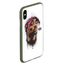 Чехол iPhone XS Max матовый 2Pac, цвет: 3D-темно-зеленый — фото 2