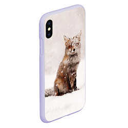 Чехол iPhone XS Max матовый Снежная лисица, цвет: 3D-светло-сиреневый — фото 2